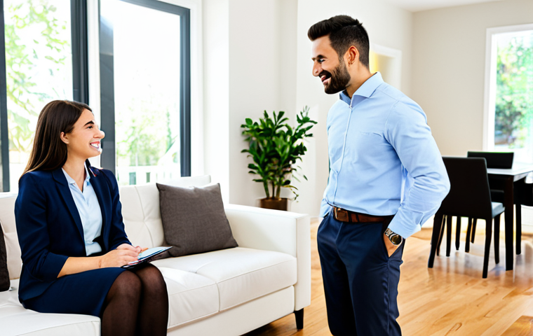 **

"A friendly, professional appraiser, fully clothed in business casual attire, is consulting with a young couple in their living room about a pre-listing appraisal. The home is bright and well-maintained, with modern furniture. The scene emphasizes trust and expertise. Safe for work, appropriate content, professional setting, fully clothed, perfect anatomy, natural proportions, family-friendly atmosphere, bright and inviting."

**