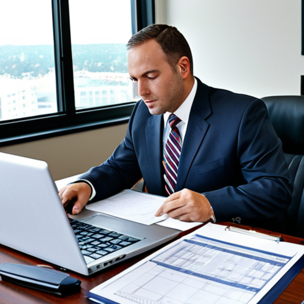 Commercial Appraiser at Work**

"A professional commercial real estate appraiser, fully clothed in business attire, reviewing financial documents in a modern office setting, appropriate content, safe for work, perfect anatomy, natural proportions, high quality, professional photography. The appraiser is using a laptop and has blueprints spread out on the desk. Modest clothing, professional."

**