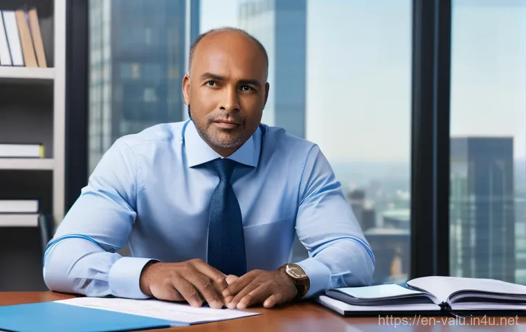 감정평가사의 법적 분쟁 해결 사례 - **Prompt:** A highly detailed image of a professional male appraiser, aged 45-55, of diverse ethnici...