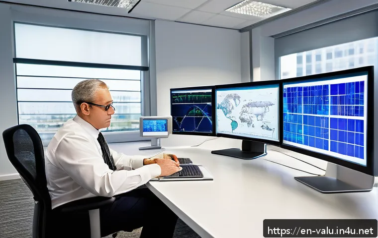 감정평가사 자격시험 최신 기출문제 분석 - A modern professional appraisal office scene showing a focused appraiser analyzing detailed real est...