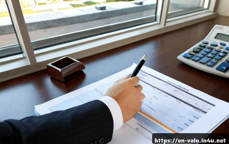 Home 17 감정평가사의 업무에서의 전문 용어 정리 - Photorealistic commercial real estate appraisal workspace, professional appraiser in business attire...